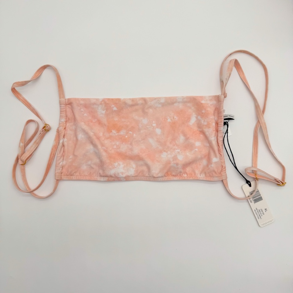 NWT WeWoreWhat Swim Leigh Top in Dusty Pink Abstract Marble Women’s Size XL